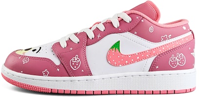【定制球鞋】 Jordan Air Jordan 1 Low 可愛 草莓 星星 小熊 低筒 復古籃球鞋 GS 粉白色 Buy 【定制球鞋】 Jordan Air Jordan 1 Low 可愛 草莓 星星 小熊 低筒 復古籃球鞋 GS 粉白色