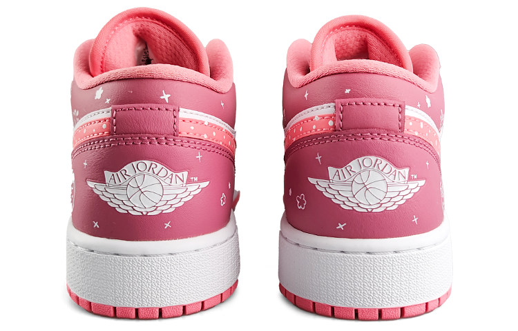 Shop [Sepatu Kustom] Air Jordan 1 Low 'Strawberry Star Beruang Pink Putih' 553560-616(Team13-草莓童话小熊B)