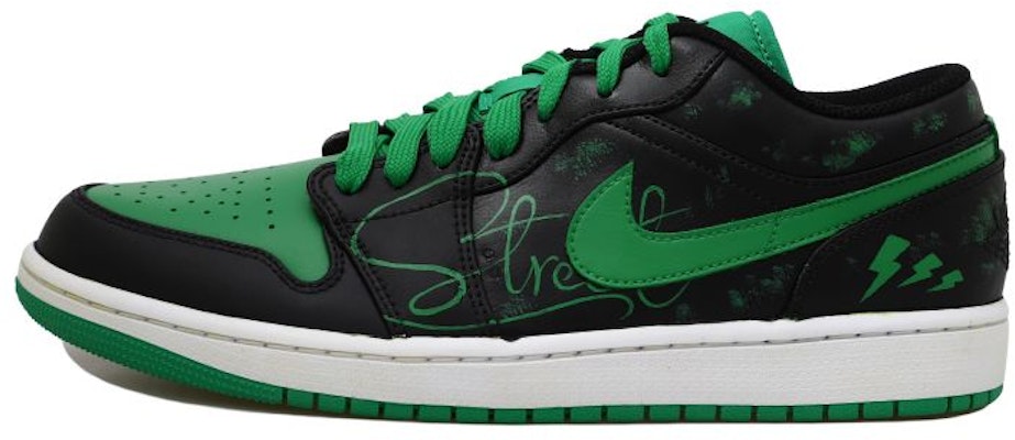 【客製化球鞋】Jordan Air Jordan 1 Low OKHR 街頭閃電 塗鴉 字母 低筒 復古籃球鞋 男款 黑綠 Order 【客製化球鞋】Jordan Air Jordan 1 Low OKHR 街頭閃電 塗鴉 字母 低筒 復古籃球鞋 男款 黑綠