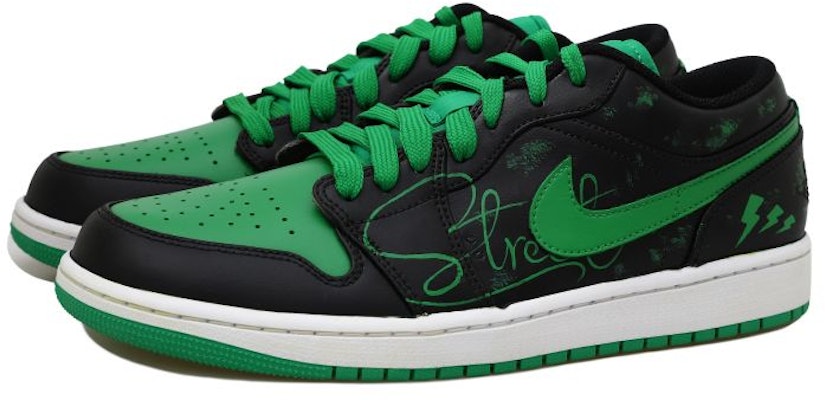 【客製化球鞋】Jordan Air Jordan 1 Low OKHR 街頭閃電 塗鴉 字母 低筒 復古籃球鞋 男款 黑綠 Shop 【客製化球鞋】Jordan Air Jordan 1 Low OKHR 街頭閃電 塗鴉 字母 低筒 復古籃球鞋 男款 黑綠