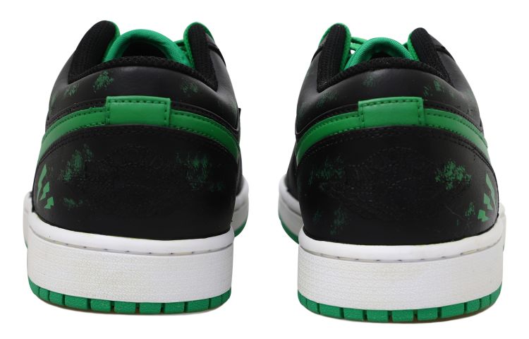 Purchase [Kasut Rekaan Sendiri] Air Jordan 1 Low 'Grafiti Kilat Jalan Hitam Hijau' 553558-065(Team拾玖-街头闪电S-BOX)