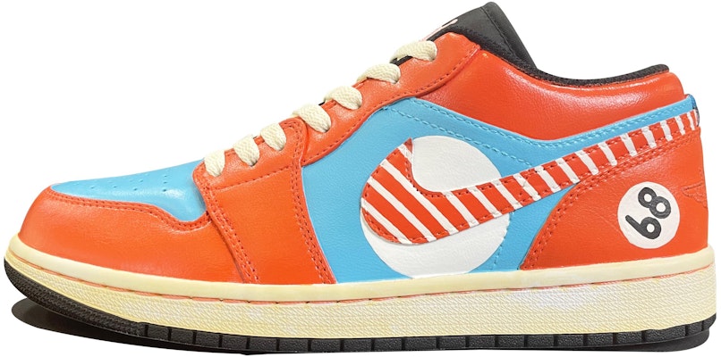 【訂製球鞋】Jordan Air Jordan 1 Low 夏日海灣 賽車 石油配色 手繪塗鴉 低幫 復古籃球鞋 男款 藍橙 Buy 【訂製球鞋】Jordan Air Jordan 1 Low 夏日海灣 賽車 石油配色 手繪塗鴉 低幫 復古籃球鞋 男款 藍橙