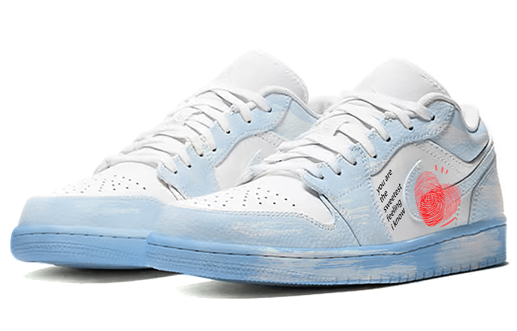 Lookbook 에어 조던 1 로우 '칠석' (커스텀) 553558-112(TeamE-男款七夕情侣款浸染蓝色)