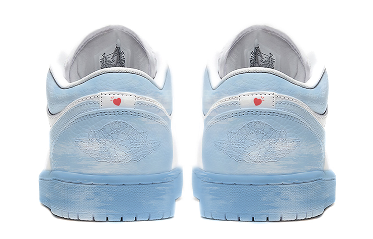 Shop 에어 조던 1 로우 '칠석' (커스텀) 553558-112(TeamE-男款七夕情侣款浸染蓝色)