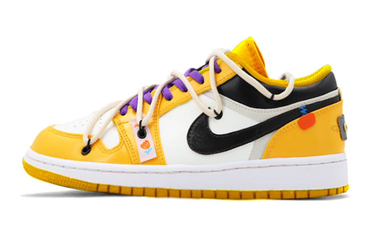 Order [カスタムシューズ] エア ジョーダン 1 ロー 'タクシー' 553560-701(TeamK-白橙湖人S-BOX)