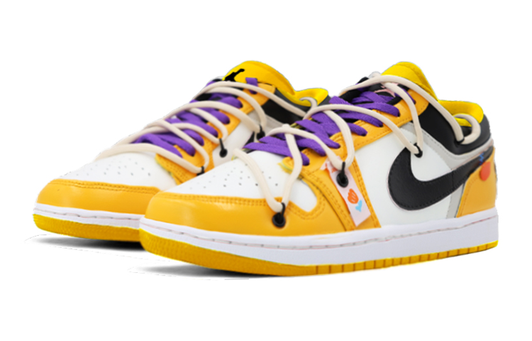 Shop [カスタムシューズ] エア ジョーダン 1 ロー 'タクシー' 553560-701(TeamK-白橙湖人S-BOX)