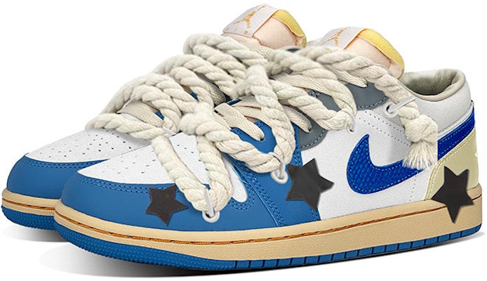 에어 조던 1 로우 '도쿄 빈티지 라이트닝' (커스텀) DZ5376-469(TeamY-男款复古做旧闪电米蓝灰) Lookbook 에어 조던 1 로우 '도쿄 빈티지 라이트닝' (커스텀) DZ5376-469(TeamY-男款复古做旧闪电米蓝灰)