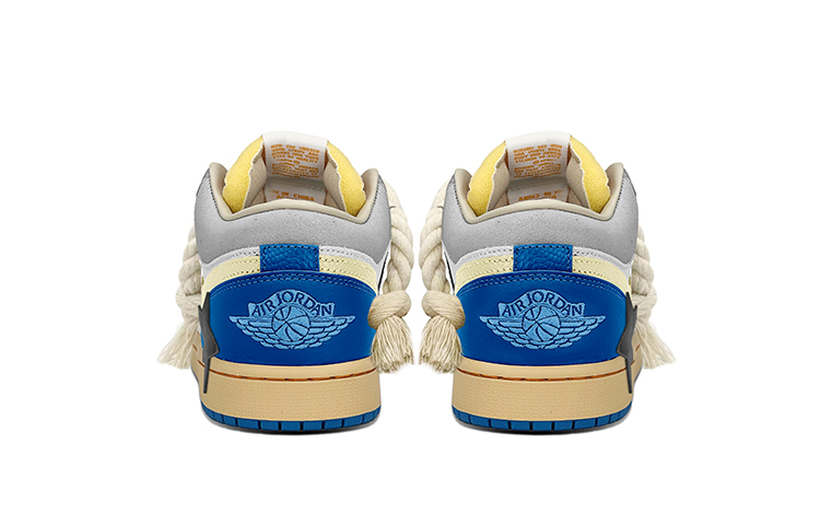 Shop [Zapatos Personalizados] Air Jordan 1 Low 'Relámpago Vintage Tokyo' DZ5376-469(TeamY-男款做旧闪电蓝灰)