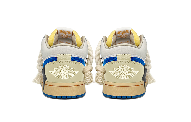 Shop [Zapatillas Personalizadas] Air Jordan 1 Low 'Tokyo Vintage Lightning' DZ5376-469(TeamY-男款复古做旧闪电米蓝灰)