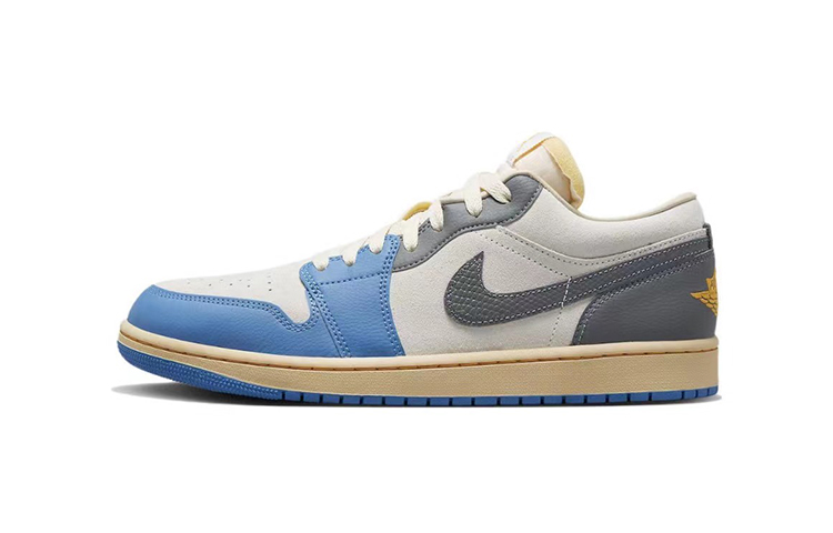 Details for [Zapatillas Personalizadas] Air Jordan 1 Low 'Tokyo Vintage Lightning' DZ5376-469(TeamY-男款复古做旧闪电米蓝灰)