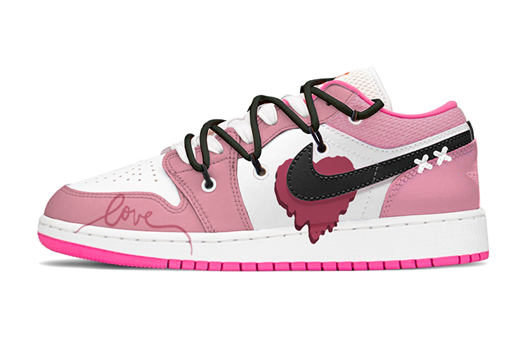 Order [Kasut Custom] Air Jordan 1 Low 'Valentine's Day Deconstructed Love Merah Jambu Putih' DR9498-168(TeamS-情人节爱心S-BOX)