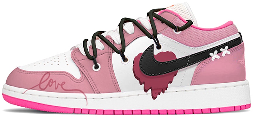 【定制球鞋】 Jordan Air Jordan 1 Low 情人節愛心 解構風 LOVE 限定禮盒 低幫 復古籃球鞋 GS 粉白 Order 【定制球鞋】 Jordan Air Jordan 1 Low 情人節愛心 解構風 LOVE 限定禮盒 低幫 復古籃球鞋 GS 粉白