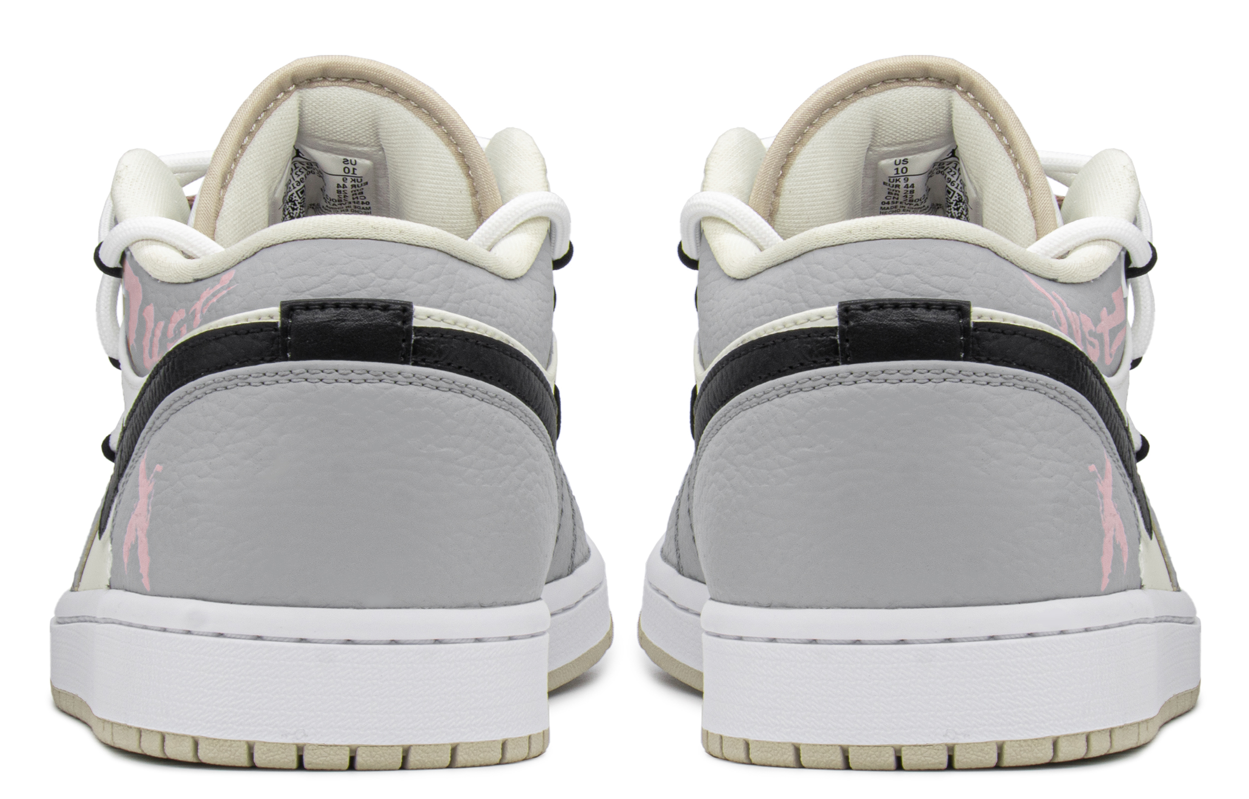 Shop [定制鞋] Air Jordan 1 低帮情人节解构黑白灰 FB7168-121(TeamA-AJ嘻哈泼墨S-BOX)