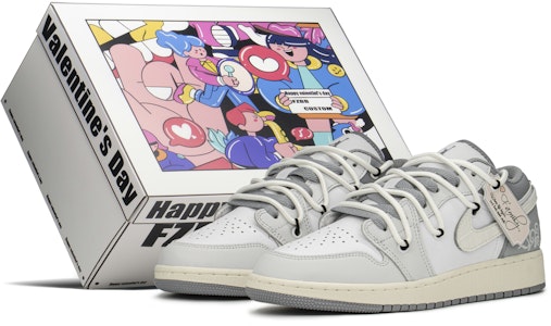 에어 조던 1 로우 '발렌타인 그레이 화이트' (커스텀) 553560-053(TeamA-AJ恋语S-BOX) Buy 에어 조던 1 로우 '발렌타인 그레이 화이트' (커스텀) 553560-053(TeamA-AJ恋语S-BOX)