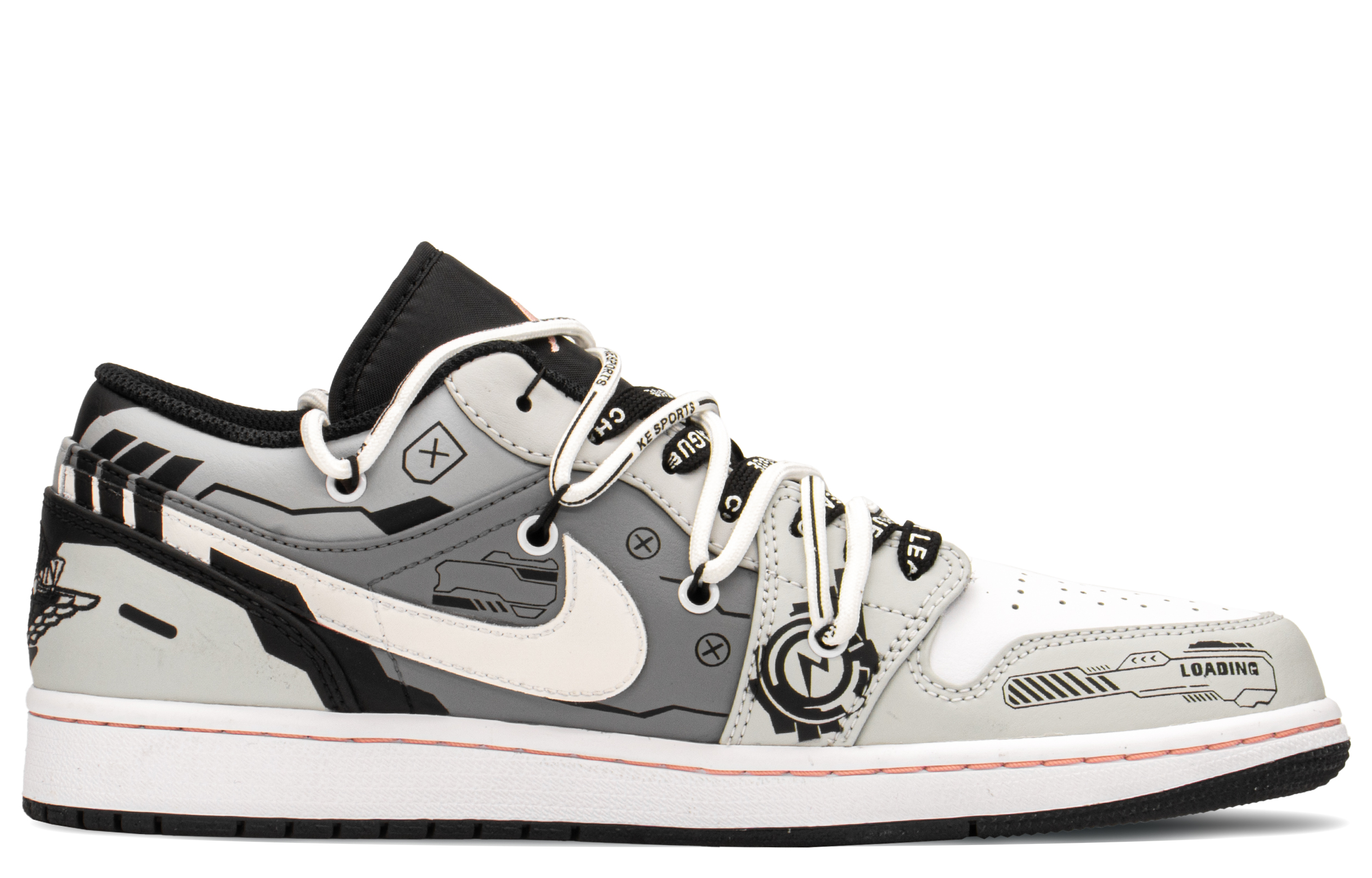 Order [定制鞋款] Air Jordan 1 Low '情人节灰色' 553558-062(TeamA-AJ高级机械男S-BOX)