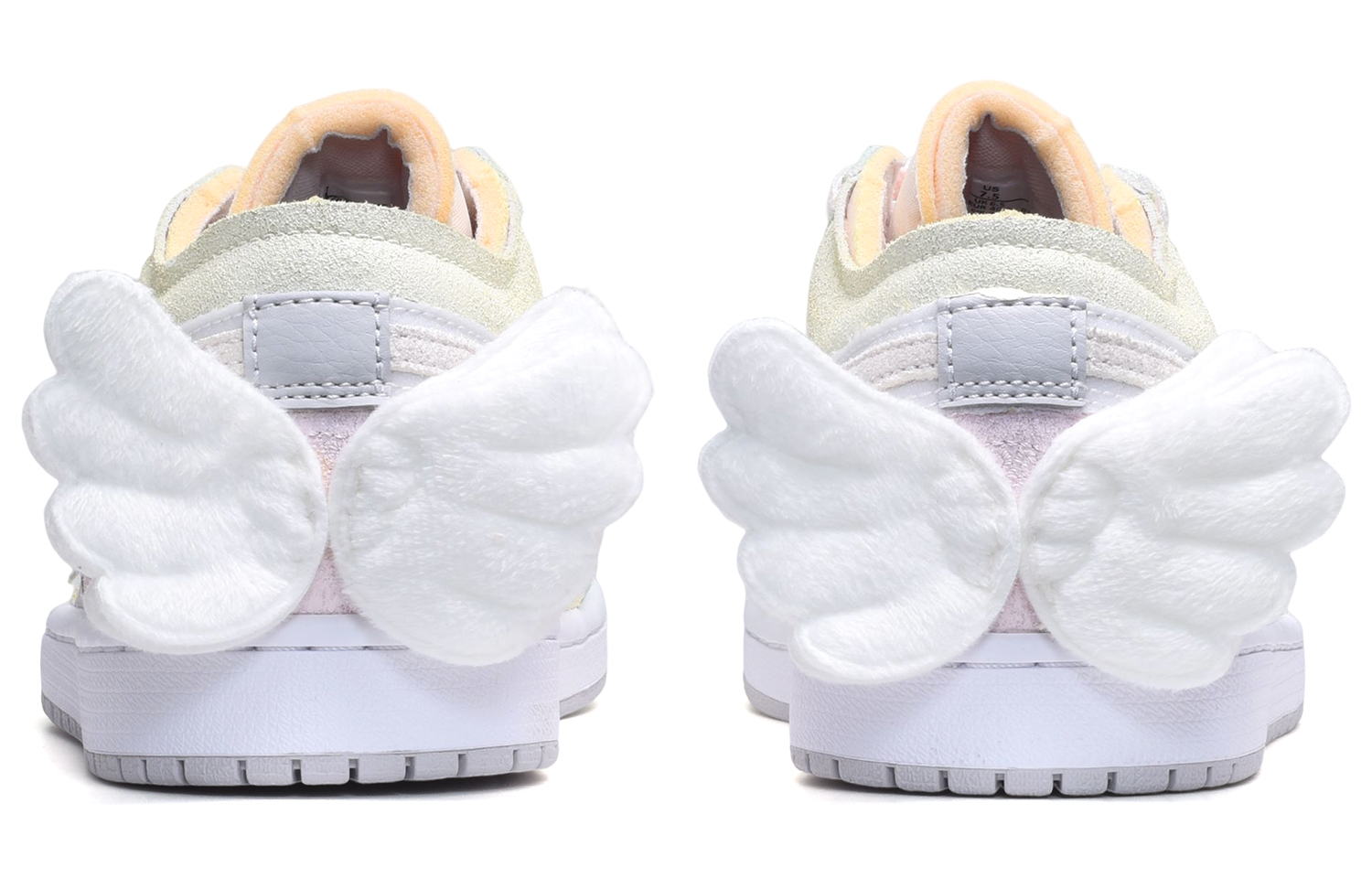 Shop 에어 조던 1 로우 '발렌타인 마카롱' (핑크/옐로우/화이트) DN1635-100(TeamE-男款天使翅膀粉黄白BOX)