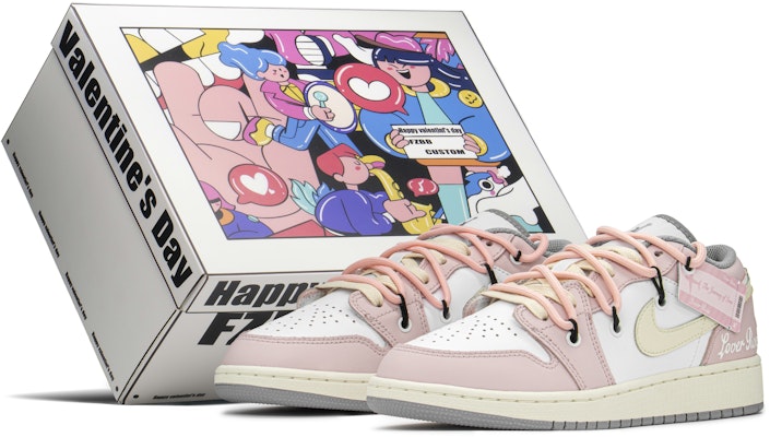 커스텀 에어 조던 1 로우 '발렌타인 핑크' 553560-053(TeamA-AJ情人玫瑰S-BOX) Buy 커스텀 에어 조던 1 로우 '발렌타인 핑크' 553560-053(TeamA-AJ情人玫瑰S-BOX)