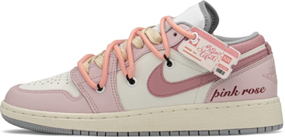 【定制球鞋】Jordan Air Jordan 1 FZBB 減齡 情人節 粉玫瑰 低幫 復古籃球鞋 GS 粉米 Buy 【定制球鞋】Jordan Air Jordan 1 FZBB 減齡 情人節 粉玫瑰 低幫 復古籃球鞋 GS 粉米