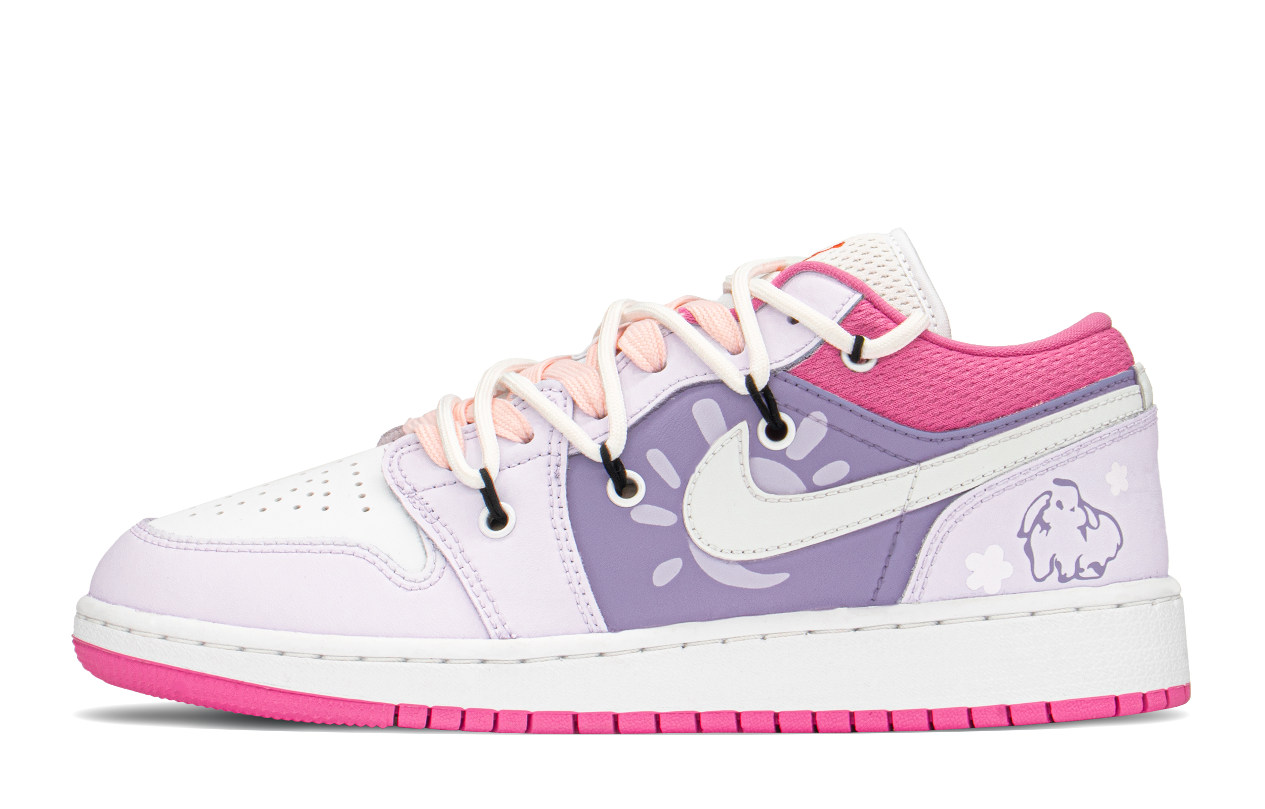 Order [Kasut Kustom] Air Jordan 1 Low 'Hari Valentine Merah Jambu Ungu' DR9498-168(TeamA-AJ女粉兔子S-BOX)