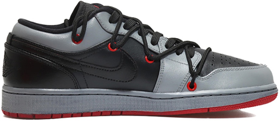 에어 조던 1 로우 '레드 사이버펑크' (커스텀) 553558-606(Team10-闪电钩男红黑) Order 에어 조던 1 로우 '레드 사이버펑크' (커스텀) 553558-606(Team10-闪电钩男红黑)