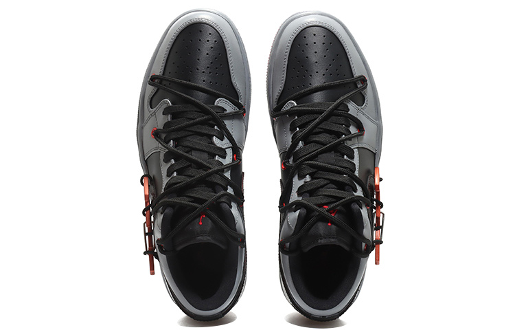 Shop [Zapatillas Personalizadas] Air Jordan 1 Low 'Varsity Red Cyberpunk' 553558-606(Team10-闪电钩男红黑)