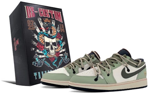 【訂製球鞋】Jordan Air Jordan 1 Low 解構鞋帶推薦 做舊 笑臉骷髏頭 低幫 復古籃球鞋 男款 墨綠 Buy 【訂製球鞋】Jordan Air Jordan 1 Low 解構鞋帶推薦 做舊 笑臉骷髏頭 低幫 復古籃球鞋 男款 墨綠