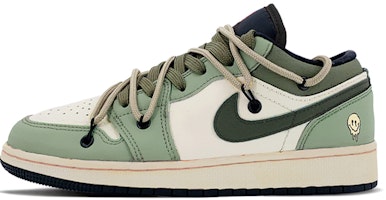커스텀 에어 조던 1 로우 '빈티지 그린 스마일 해골' 553558-062(TeamK-绿野仙踪) Order 커스텀 에어 조던 1 로우 '빈티지 그린 스마일 해골' 553558-062(TeamK-绿野仙踪)