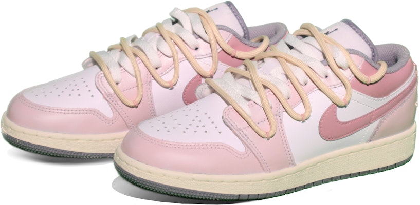 커스텀 에어 조던 1 로우 '빈티지 그레이-핑크' 553560-053(TeamX-奶油草莓GS粉) Lookbook 커스텀 에어 조던 1 로우 '빈티지 그레이-핑크' 553560-053(TeamX-奶油草莓GS粉)