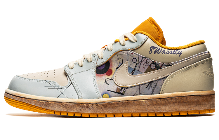 Buy [Personalizadas] Air Jordan 1 Low "Pintura Vintage" 553558-701(TeamB-男款构图风C-BOX)