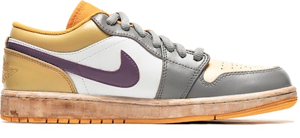 【定制球鞋】 Jordan Air Jordan 1 Low 野鶴製造 復古油畫主題 雅典學院 特殊定制款 鞋底做舊 低幫 復古籃球鞋 男款 白黃 Order 【定制球鞋】 Jordan Air Jordan 1 Low 野鶴製造 復古油畫主題 雅典學院 特殊定制款 鞋底做舊 低幫 復古籃球鞋 男款 白黃