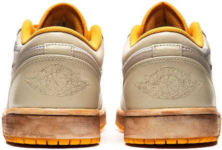 カスタムAJ1 ロー "ヴィンテージ油絵 白黄" 553558-701(TeamB-男款构图风C-BOX) Shop カスタムAJ1 ロー "ヴィンテージ油絵 白黄" 553558-701(TeamB-男款构图风C-BOX)