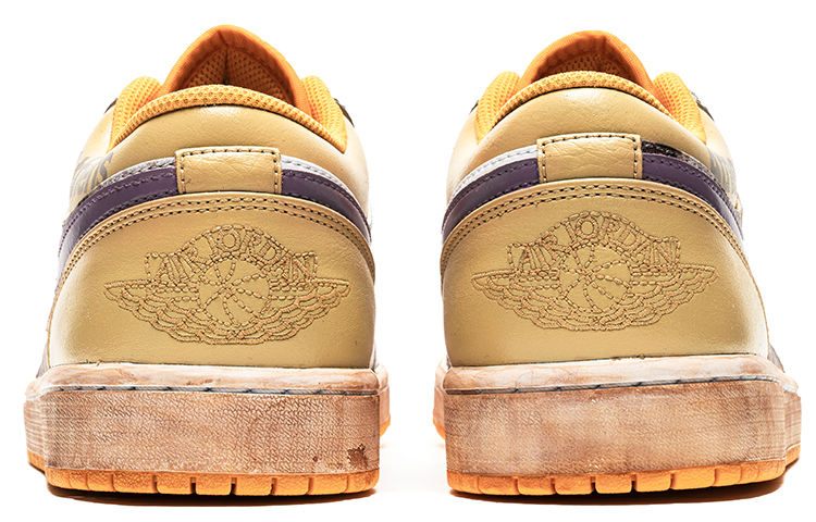 Purchase 【客製化運動鞋】 Jordan Air Jordan 1 Low 野鶴製造 復古油畫主題 雅典學院 鞋底做舊 低筒 復古籃球鞋 男款 白黃
