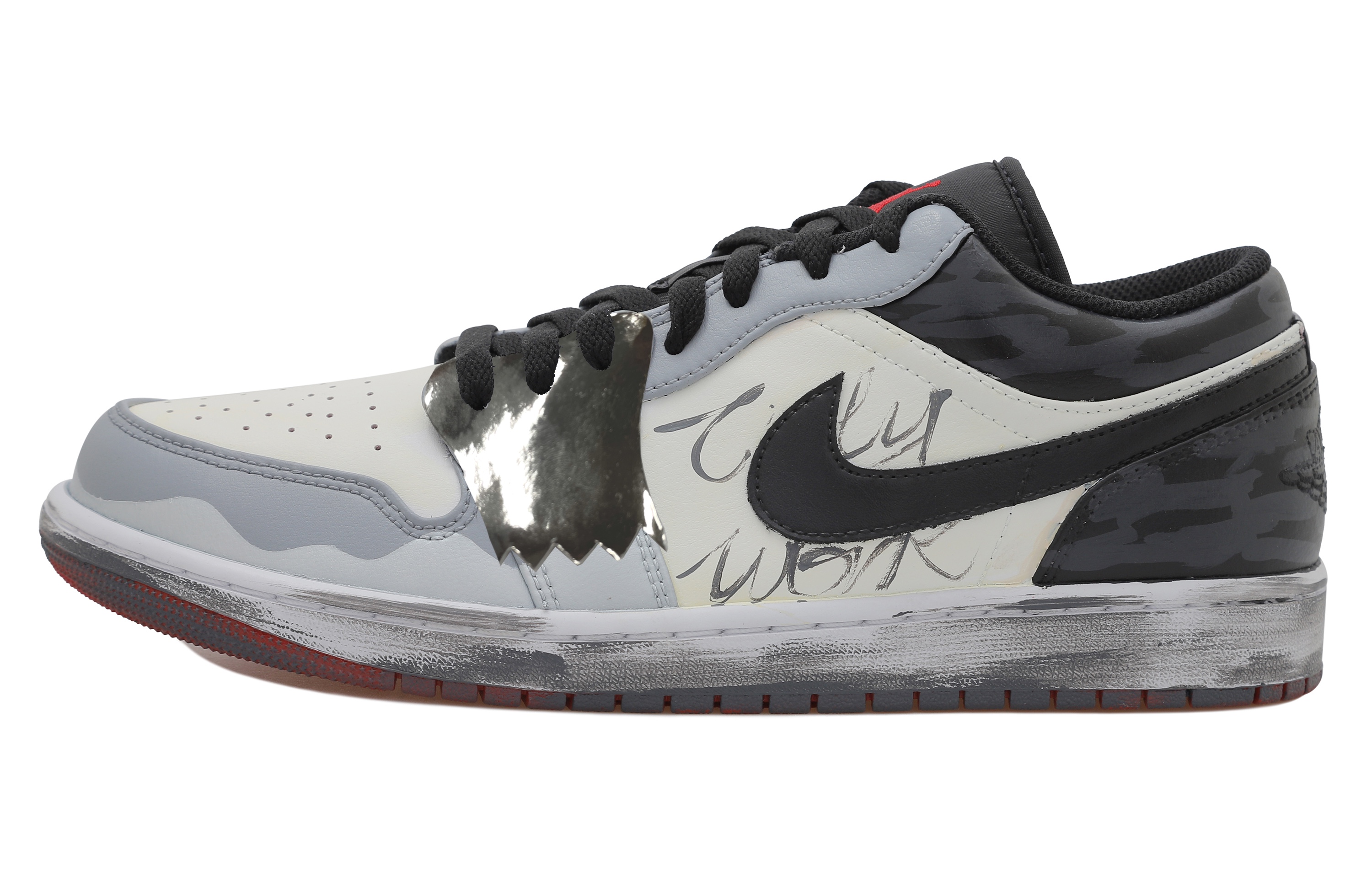 Order 커스텀 에어 조던 1 로우 '빈티지 섀도우' (Custom Air Jordan 1 Low 'Vintage Shadow') 553558-066(Team拾玖-酷银做旧S-BOX)