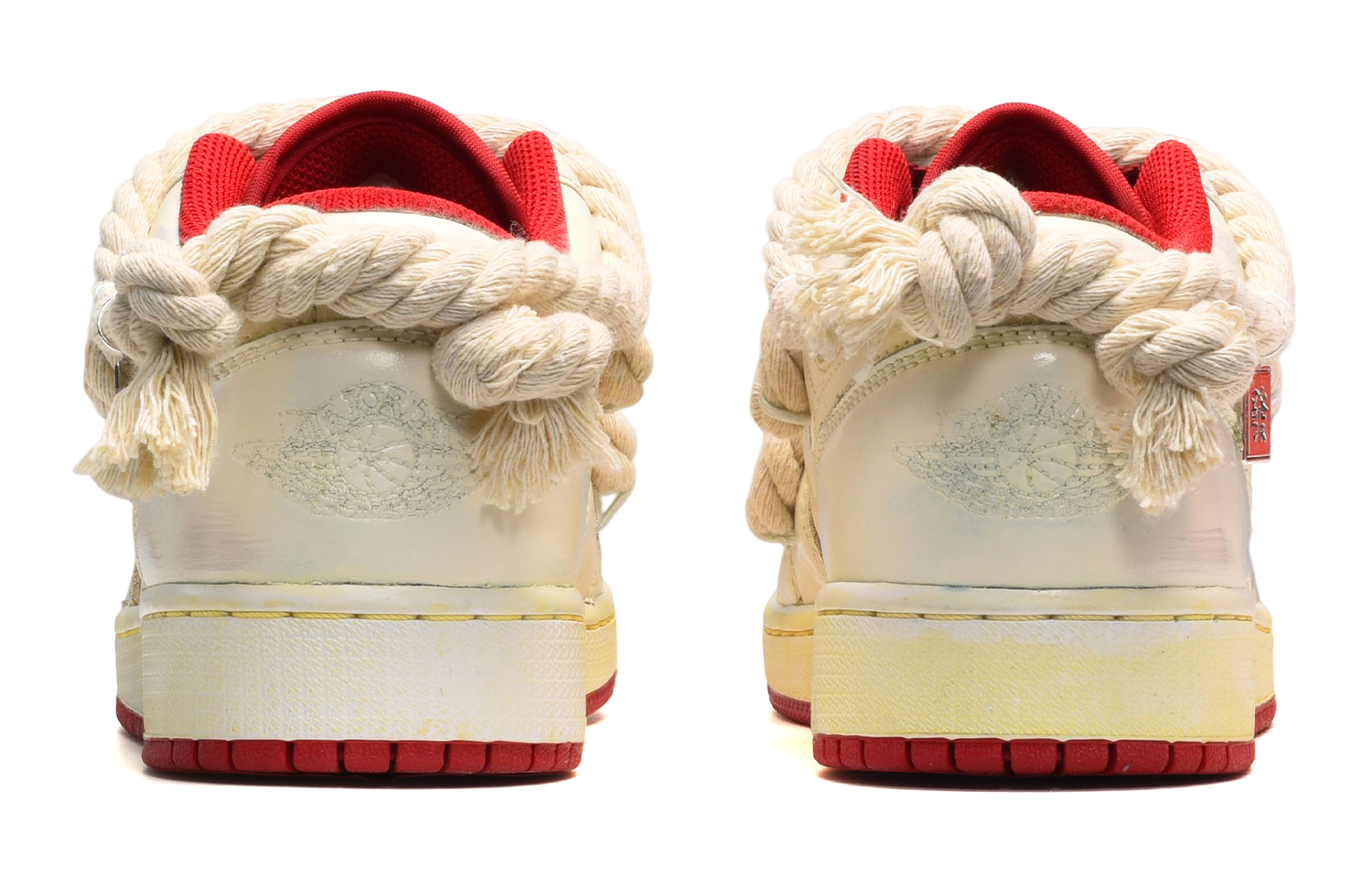 Shop [Sepatu Custom] Air Jordan 1 Low 'Vintage Vine Kuning Abu-Abu' 553560-163(TeamE-女款暗纹黄灰)