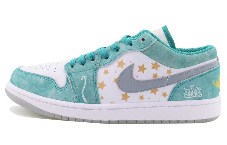 [Custom Shoes] Air Jordan 1 Low 'Vitality Spring Emerald Star Devil'