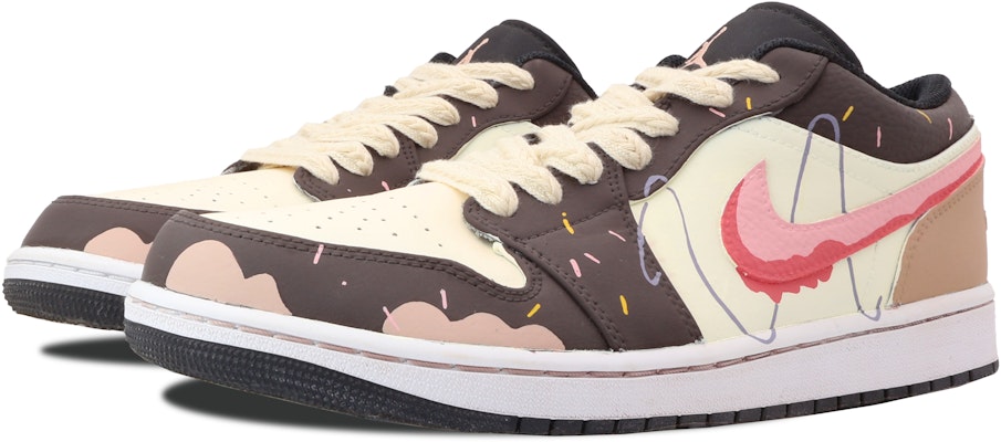 【定制球鞋】Jordan Air Jordan 1 華夫曲奇 夏日復古 高街 甜心 潮流 低幫 復古籃球鞋 男款 棕色 Lookbook 【定制球鞋】Jordan Air Jordan 1 華夫曲奇 夏日復古 高街 甜心 潮流 低幫 復古籃球鞋 男款 棕色