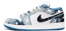 Buy 【訂製球鞋】Jordan Air Jordan 1 Low "Washed Denim" 太空人塗鴉 低筒 復古籃球鞋 GS 白藍