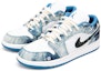 Lookbook 【訂製球鞋】Jordan Air Jordan 1 Low "Washed Denim" 太空人塗鴉 低筒 復古籃球鞋 GS 白藍