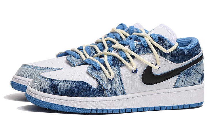 Lookbook 커스텀 에어 조던 1 로우 '워시드 데님' DM8947-100(Team拾伍-女款简约牛仔QD)