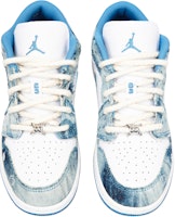 【訂製球鞋】Jordan Air Jordan 1 Low "Washed Denim" 太空人塗鴉 低筒 復古籃球鞋 GS 白藍 Shop 【訂製球鞋】Jordan Air Jordan 1 Low "Washed Denim" 太空人塗鴉 低筒 復古籃球鞋 GS 白藍