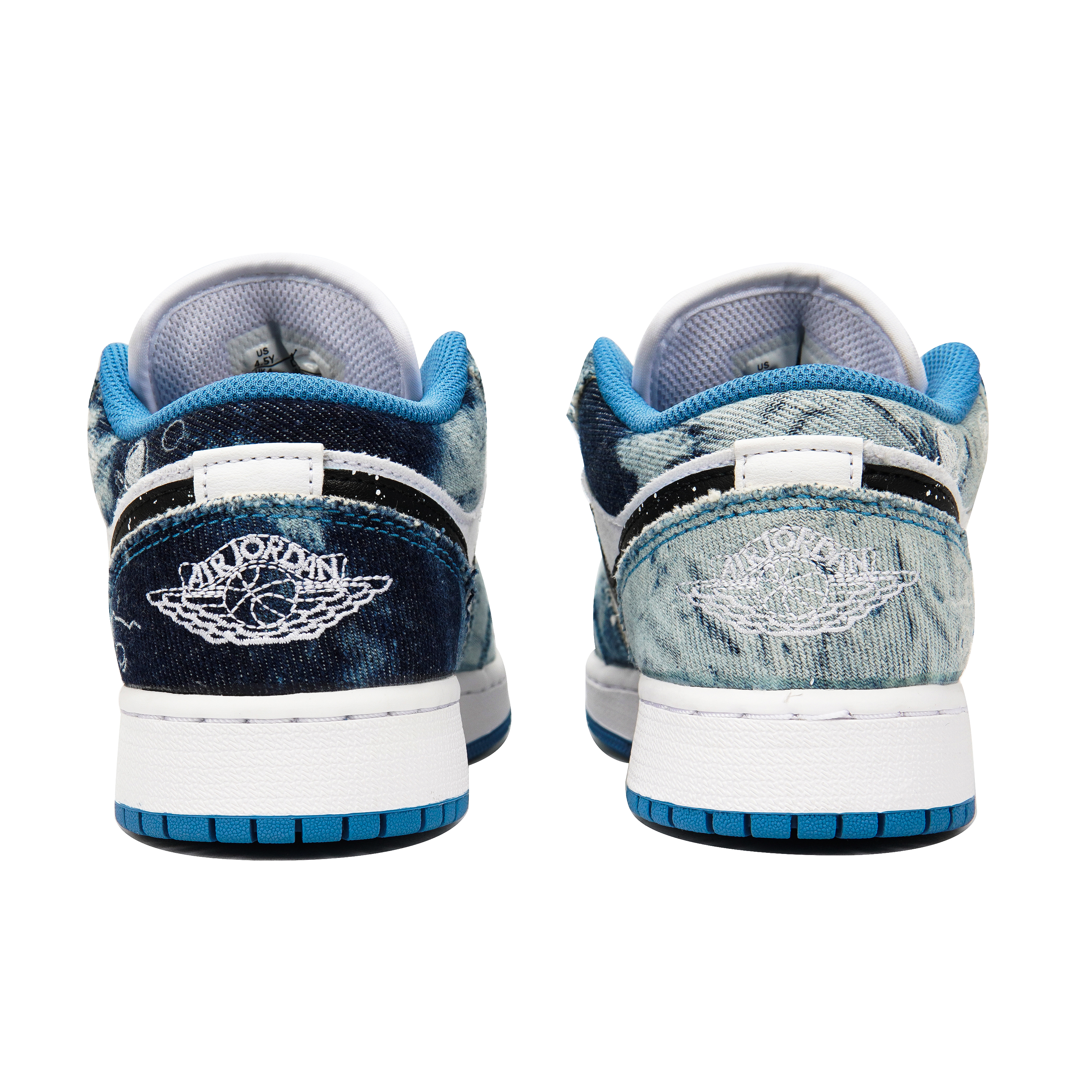 Purchase 【訂製球鞋】Jordan Air Jordan 1 Low "Washed Denim" 太空人塗鴉 低筒 復古籃球鞋 GS 白藍