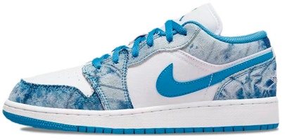 【訂製球鞋】Jordan Air Jordan 1 Low "Washed Denim" 太空人塗鴉 低筒 復古籃球鞋 GS 白藍 Sizing 【訂製球鞋】Jordan Air Jordan 1 Low "Washed Denim" 太空人塗鴉 低筒 復古籃球鞋 GS 白藍