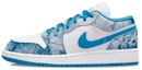 Sizing 【訂製球鞋】Jordan Air Jordan 1 Low "Washed Denim" 太空人塗鴉 低筒 復古籃球鞋 GS 白藍