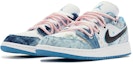 Lookbook 【訂製球鞋】Jordan Air Jordan 1 Low 野鶴製造 水洗丹寧 花卉 解構雙鞋帶 低幫 復古籃球鞋 GS 白藍