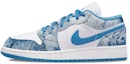 Sizing 커스텀 에어 조던 1 로우 '데님 페이즐리' DM8947-100(Team27-女款牛仔腰果花水洗蓝)