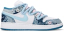 Order 【定製籃球鞋】Jordan Air Jordan 1 水洗單寧 牛仔布 布貼星星 解構雙鞋帶 低筒 復古籃球鞋 GS 白藍