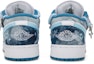 Shop 【定製籃球鞋】Jordan Air Jordan 1 水洗單寧 牛仔布 布貼星星 解構雙鞋帶 低筒 復古籃球鞋 GS 白藍