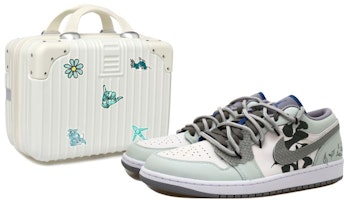 【定制球鞋】Jordan Air Jordan 1 Low OKHR 中國風 西湖龍井 茶葉 編織貼 麻繩 解構風 低幫 復古籃球鞋 GS 米綠 Buy 【定制球鞋】Jordan Air Jordan 1 Low OKHR 中國風 西湖龍井 茶葉 編織貼 麻繩 解構風 低幫 復古籃球鞋 GS 米綠