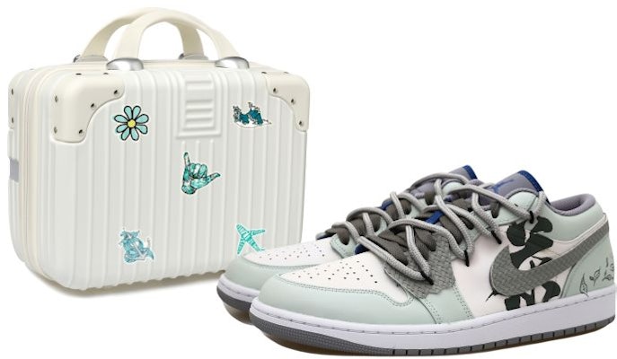 【定制球鞋】Jordan Air Jordan 1 Low OKHR 中國風 西湖龍井 茶葉 編織貼 麻繩 解構風 低幫 復古籃球鞋 GS 米綠 Buy 【定制球鞋】Jordan Air Jordan 1 Low OKHR 中國風 西湖龍井 茶葉 編織貼 麻繩 解構風 低幫 復古籃球鞋 GS 米綠