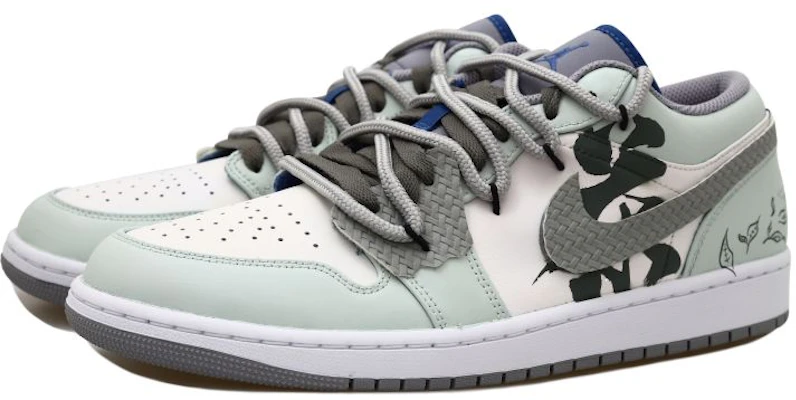 【定制球鞋】 Jordan Air Jordan 1 Low OKHR 中國風 西湖龍井 茶葉 編織貼 麻繩 解構風 低幫 復古籃球鞋 男款 米綠 Shop 【定制球鞋】 Jordan Air Jordan 1 Low OKHR 中國風 西湖龍井 茶葉 編織貼 麻繩 解構風 低幫 復古籃球鞋 男款 米綠